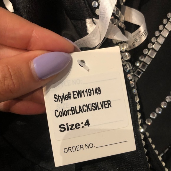 MON CHERI Ellie Wilde Halter neck glass beads formal mermaid long gown - Picture 5 of 14